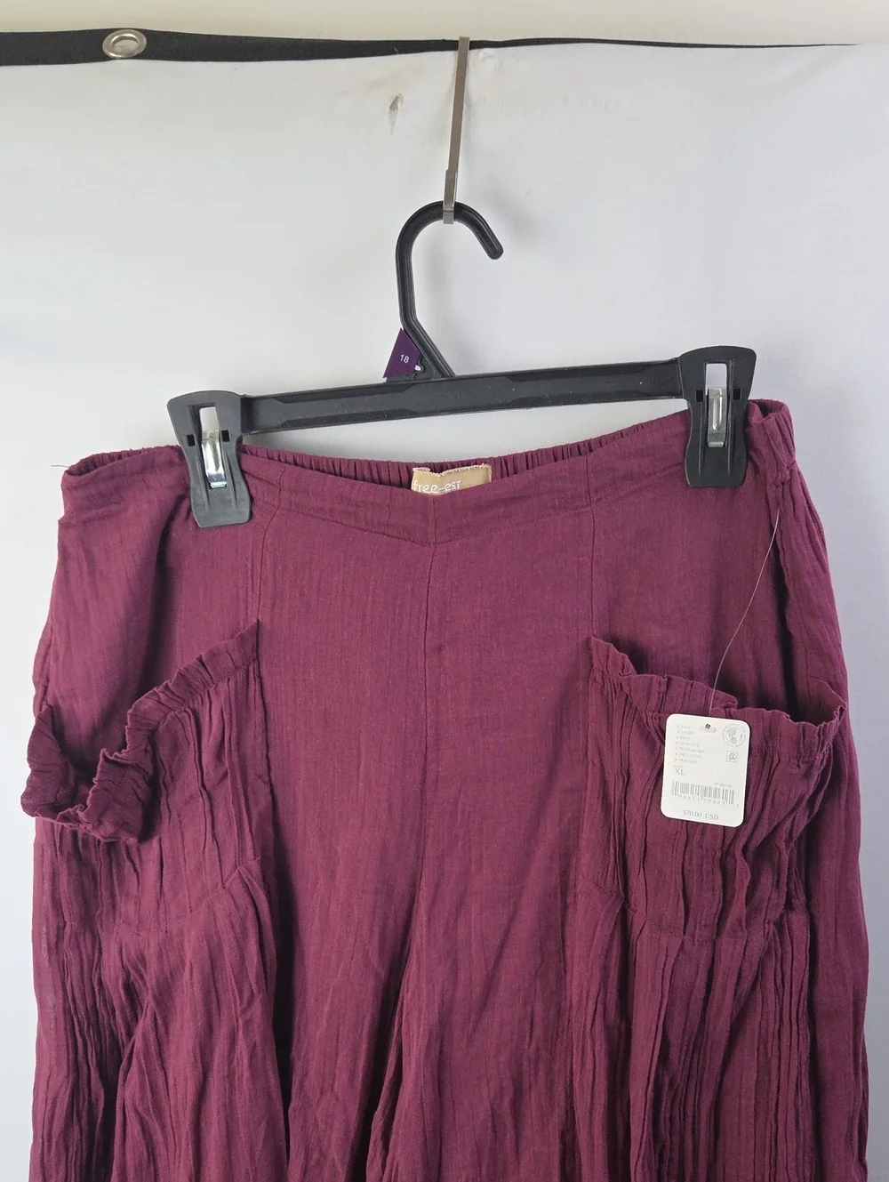 Free People Free-est Harlem Wide Leg Pull Up Pants Sz XL Boho Bohemian Euro Boho - Picture 9 of 13